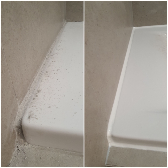 세면대 줄눈 시공 전후